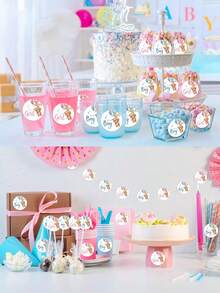 80pcs Gender Reveal Stickers For Boy Or Girl - A Set Of 80 Beautifully Designed Labels Suitable For Baby Shower And Gender Reveal Parties - Multicolor - View 4