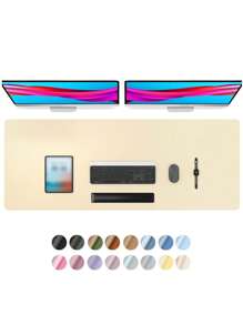 Fates Advanced Napa Texture PU Leather Light Desk Pad Protector, Double Sided Use,Office Desk Mat, Large Mouse Pad, Non-Slip PU Leather Desk Blotter, Laptop Desk Pad, Waterproof Desk Writing Pad For Office And Home(Thickness 1mm)