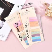 3200pcs/1600pcs/800pcs/200pcs, Morandi Color Adhesive Label, Index Sticker, Stickers Autocollants, Page Marking, Morandi Color Semi Transparent Writable Bookmarks And Reusable Bookmark Labels, Beautiful Ribbon Index Labels, European And American Retro Fluorescent PET Transparent Self-Adhesive Notes, Encoded Adhesive Labels