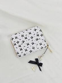 Carteira Pequena com Capacidade Reduzida para Estudantes, Impressão Fofa de Flor, Borboleta e Cereja, Diversos Slots para Cartões, Carteira Ultrafina Dia dos Namorados, Porta-Cartões de Visita, Porta-Cartões de Crédito, Carteira Feminina, Mini Carteira, Bolsa, Porta-Cartões