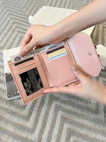 Fashion Short Wallet Hit Color Women Bowknot Hasp Purse Multiple Card Slots Front Pocket Wallets Bowknot Decor Short Wallet Cute Foldable Credit Card Holder Clutch Coin Purse With Multi Card Slots For Women Wallet Mini Wallet Purse Wallet Wristlet Wallet Coin Wallet