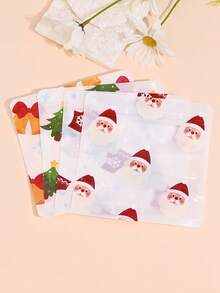 20 件圣诞卡通圣诞老人铃铛驯鹿星星圣诞树印花礼品袋珠宝配饰收纳袋适用于节日派对婚礼家居，混合装随机发货 - 彩色 - 查看 13