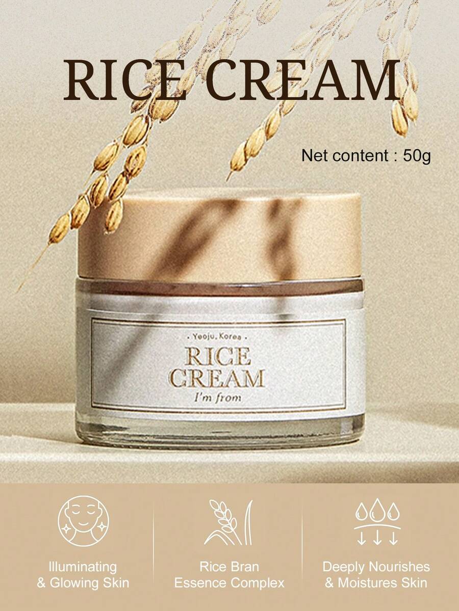 I'm From Rice Cream, Rice Bran Essence Containing Ceramide, Luminous Appearance, Improves Moisture Skin Barrier, Deeply Nourishes, Smooth And Even Skin Tone 50g - Rice Cream - View 1