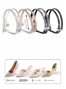 2条装优雅缎面鞋带 鞋子防掉带 高跟凉鞋防掉神器 固定安装无需系鞋带 固定鞋子免提设计 高跟凉鞋装饰 方便好用 适用于高跟鞋 包头鞋 方跟鞋 包头凉鞋防滑固定（使用方法请看视频） - 彩色 - 查看 6