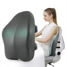 Lumbar Support Pillow For Office Chair With 2 Belts Memory Foam Lumbar Pillow Back Support Pillow For Car, Computer, Gaming Chair Memory Foam Back Cushion