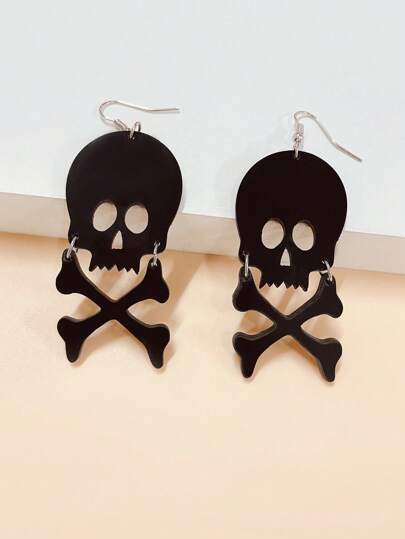 زوج من الأقراط الأكريليكية بطراز جوتي مجوف، مجوهرات عصرية لحفلات الهالوين والنساء