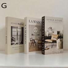 3 Peças Decoração de Livro Falso Dobrável Moderna, Estante de Livros Decorativa Minimalista Ornamento de Mesa