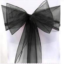 10/25pcs Organza Chair Sash, Dining Table Decor Organza Bowknot Chair Bows, Wedding Supplies Chair Back Decor Ribbons, 18cm Wide, 275cm Long, Need DIY Tie Into Butterfly Shape, Glass Yarn Chair Back Chiffon Festival Party Decor, Organza Canopy Staircase Chiffon Flowers Outdoor Tent Wedding Ceremony Graduation Party Backdrop Decoration, Interactive Party Atmosphere Supplies, Gift Wrapping Decorative Ribbons - Multicolor - View 38