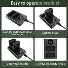 EDEKOY EN-EL15 EN-EL15a Battery ( MH-25, MH-25a Charger) For Nikon D500, D600, D610, D750, D800, D800E, D810, D810A, D850, D7000, D7100, D7200, Z5, Z6, Z7, Z 6II, Z 7II, Z8 Cameras - Black USB-typeC - View 7
