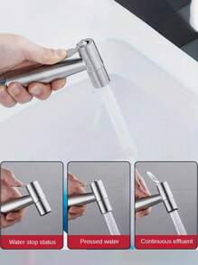 3件套不锈钢高压手持式冲洗喷头，便携式马桶冲水喷头，多功能浴室清洁喷雾套装，带软管和支架，方便浴室清洁、个人卫生和冲厕，时尚浴室配件，理想的浴室用品礼品 - 彩色 - 查看 6