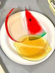 1 件透明 PVC 书签 - 西瓜、柠檬和苹果切片设计，有趣而独特的书籍页面标记，办公用品，书页标记 | 俏皮设计 | PVC 材料，用于学校用品，返校