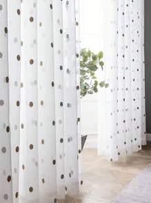 1 pieza Cortina transparente de privacidad con filtrado de luz de colores lunares transparente dulce para