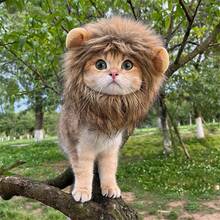 New Cute Funny Pets Clothes Cap Cute Cat Wig Lion Mane Costume Cosplay Kitten Dog Hat With Ears Fancy Party Supplies Halloween Halloween Costumes - Multicolor - View 5