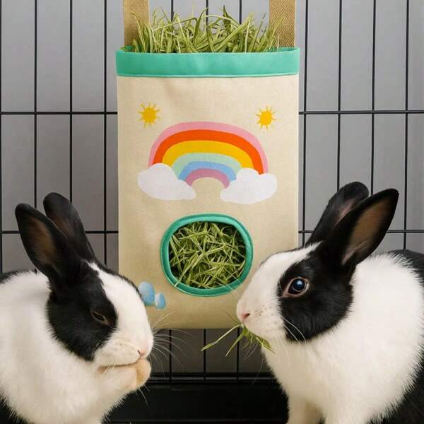 Nouveau sac d'alimentation pour animaux de compagnie, sac mignon pour l'alimentation en herbe des lapins, distributeur de foin pour hamsters
