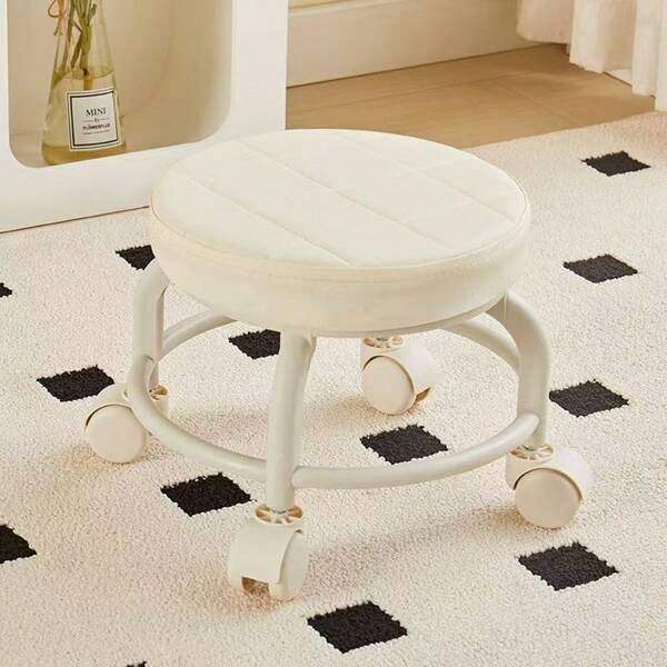 1pc Family Pulley Children Learn Step Chairs, Small Stools, Dwarf Stools, Lazy Wheels Sliding Beautiful Sewing Small Chairs, Net Red Bench, Beautiful Seam Nail Mobile Sofa Stools