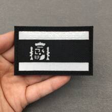 1 pieza Parche de bandera de España Parches tácticos reflectantes militares de moral, cierre duradero, versátil para uniformes, mochilas, chalecos, gorras y talla grande, fácil de usar y de larga duración