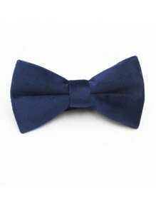 1pc Fashion Velvet Children's Solid Color Bow Tie, Double Layer Clip-On Bow Tie Suitable For Boys, Girls, Students, Performances, Parties, Casual Wear