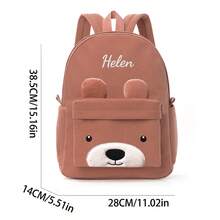 1pc Customized Embroidered Corduroy Cute Cartoon Animal Kids Backpack, Can Embroider Your Own Name, Suitable For Boys, Girls, Kindergarten, Elementary School Students, Outdoor Travel, A Personalized Holiday Gift For Kids, Comfortable And Convenient, Also An Ideal Birthday Gift. - Multicolor - View 31