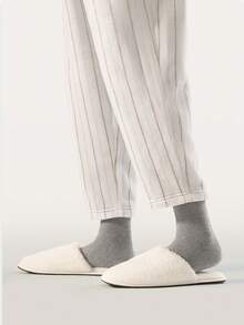 男士加厚保暖袜（1/4双），内衬保暖层，及踝/中筒长度，舒适柔软，适合休闲、商务、室内穿着，冬季保暖温度低至-5℃，温暖舒适。 - 彩色 - 查看 3