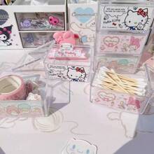 Sanrio Cinnamoroll Kollaboration Transparente Desktop Aufbewahrungsbox, mehrstöckige Schreibtisch Organizer Box für Schreibwaren & Planer
