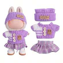 6.69-Inch Doll Clothes, Compatible With Labubu,1sets Of Decoration - Fashionable Bucket Hat And Sweater And Pants Or Skirt Set, Suitable For 6.69-Inch Dolls, Cute BuLabu Accessories, For Play And Display (Shoes And Dolls Not Included) - Multicolor - View 6