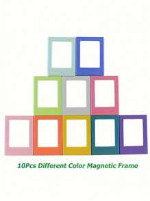 1 szt. wielokolorowa 3-calowa magnetyczna plastikowa ramka na zdjęcia, magnetyczna naklejka na lodówkę, do zdjęć z aparatu natychmiastowego i mini kartek, odpowiednia do spersonalizowanej dekoracji lodówki, prezent dla przyjaciół, na Halloween, Boże Narodzenie