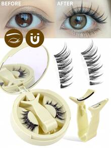 MAANGE 2/1 Pair Magnetic Eyelashes Set, Includes Magnetic Clips, 1 Eyelash Applicator, Pointed Cartoon Style Lashes, Comfortable All-Day Wear, Natural Look, Reusable, Optional Eyebrow Trimmer + Eyelash Curler - 尖尾漫畫款 - 查看 13