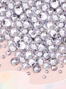 8600pcs Resin Jelly Rhinestones, Transparent AB Flat Back Gems With Triangle Board And Tweezers, Wax Crayons, For DIY Crafts, Clothing, Shoes, Nail Art - White - View 4