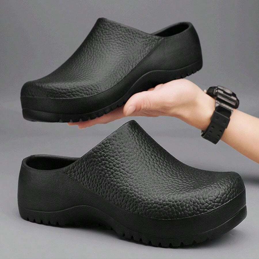 男女通用防滑厨师鞋 - 高品质、耐用的厨房工作鞋，配有加固鞋底、黑色 EVA 材料、脚跟支撑和纹理抓地力，全天舒适，厨房鞋 | 低帮运动鞋 | 纹理抓地力鞋