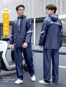 男士摩托车雨衣骑行男防暴雨套装外套防水雨衣 - 彩色 - 查看 8