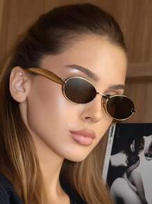 1 Stück 2025 Neue Rückkehr zur Schulsaison ovale kleine Rahmen Modebrille, personalisierte stilvolle hochwertige Metallbrille nach europäischem und amerikanischem Vorbild für Damen