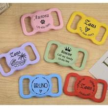 1 件定制硅胶 Airtag 宠物项圈支架，刻有宠物地址标签支架，宠物狗猫个性化礼物