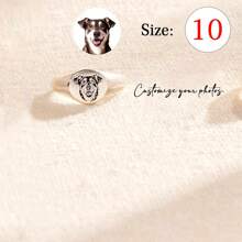 Customized Pet Photo Engraved Ring, Personalized Jewelry Engraving, Stackable Rings, Meaningful Dog Or Cat Owner Gift, Mother's Day Gift, Father's Day Gift, Graduation Gift, Valentine's Day Gift, Holiday Gift
