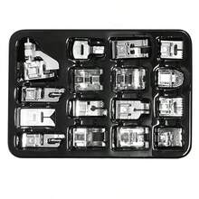 16pcs Sewing Machine Presser Foot Set, Compatible With Brother, Janome/Juki/Babylock And Other Sewing Machine Brands - Silver - View 2