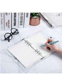 A5/A6/A7 Clear Binder Cover, 6 Holes Loose Leaf PVC Notebook Case, DIY Journal Diary Book,For School Supplies,Back To School