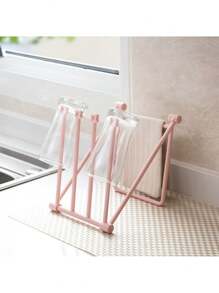 1 Portaoggetti per accessori per capelli in plastica rosa a 4 ripiani, portaoggetti multifunzionale da tavolo, adatto per riporre fasce per capelli, dotato di portaoggetti per gioielli in plastica da appoggiare sulla scrivania, adatto come regalo per Natale e Capodanno, unisex, portaoggetti per gioielli da appendere. Permette di riporre diversi articoli in modo ordinato e piegato.