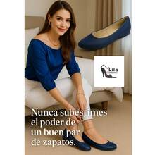 Bailarinas Flats De Mujer Lila Lombardo.  De moda    Oficina    Todas - Azul Marino - Ver 1