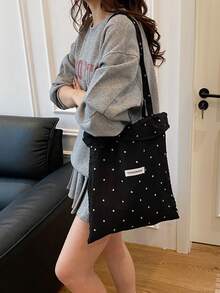 Casual Bag Fairy Stylish Polka Dot Women's Tote Bag 2025 Summer New Fresh Single-Shoulder Women's Bag With Relaxed Sense Large Capacity Ruffled Casual Commuting Tote Bag - Multicolor - View 4