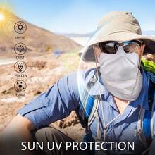 Ultra-Breathable Summer Neck Gaiter Face Mask Scarf, Waterproof, Windproof , UV Protection With Adjustable Drawstring | Unisex Design | Perfect Gift For Family, Friends - 白色 - 查看 3