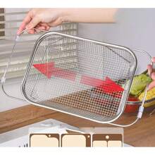 不锈钢细网过滤器和沥水篮，用于蔬菜过滤 - 厨房必备，过滤蔬菜