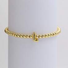 1pc Classic A-Z Initial Letter Bracelet Women 18K Gold Plated Copper Bead Bracelet For Women Jewelry Gift - Letter Bracelet - View 35