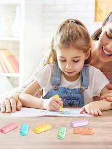 Bộ 4/5/6 bút dạ quang hình gấu nhỏ dễ thương, đầu bút vát màu pastel, đồ dùng học tập cho trường học và mẫu giáo. - Nhiều màu - Xem 5