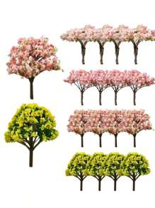 4pcs Artificial Model Trees, Miniature Tree Scene KitSimulated Plants, Garden Micro Landscape Decor, Bright PVC Artificial Green Decoration, Suitable For Aquarium, Fairy Garden And Glass Container, Colorful And Realistic Leaf Design