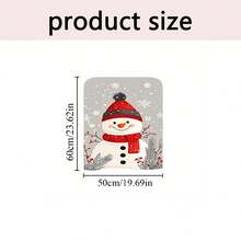 1pc/4pcs/6pcs/10pcs Christmas Series, Snowman & Snowflake Print Plush Chair Cover, Removable Short Plush Material Chair Slipcover, Chair Back Protector, Suitable For All Seasons, Holiday Decor Chair Cover For Dining Room, Living Room, Home, With Back Protection, Fit For Dining Room, Office, Living Room, Hotel And Home Decor - ZYBT-182 - View 3