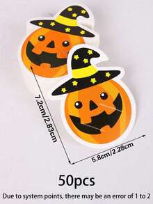 50pcs Halloween Pumpkin Lollipop Decorations - Seasonal Craft Paper, Colorful Card Design Candy Wrappers Suitable For Spooky Decor, Applicable For Fall, Halloween, Christmas - Multicolor - View 12