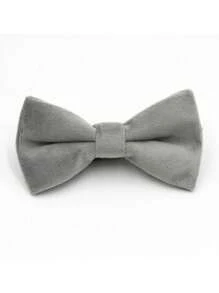 1pc Fashion Velvet Children's Solid Color Bow Tie, Double Layer Clip-On Bow Tie Suitable For Boys, Girls, Students, Performances, Parties, Casual Wear