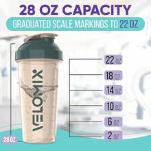 2 Pack 28oz Fitness Shaker Bottles With Stainless Steel Whisk Balls, Leakproof Protein Mixer Cup For Gym Workout School Travel, Includes Cleaning Brush & Wide Mouth Design For Easy Mixing - 5)藍色/米色 - 查看 5