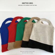 Women Shoulder Bags - 黑卡拼接 - 查看 6