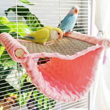 1pc Single/Double Layer Hanging Parrot Hammock Cooling Mat Perch Stand, Suitable For Bird Cages, Summer