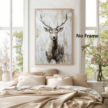 قطعة واحدة، لوحة فنية على قماش بتصميم رأس الغزال الأنيق، ديكور فني حديث بدون إطار، مناسب للمنزل والمكتب والغرفة والصالة والدراسة والحمام والبار، ديكور منزلي مثالي كهدية عطلة